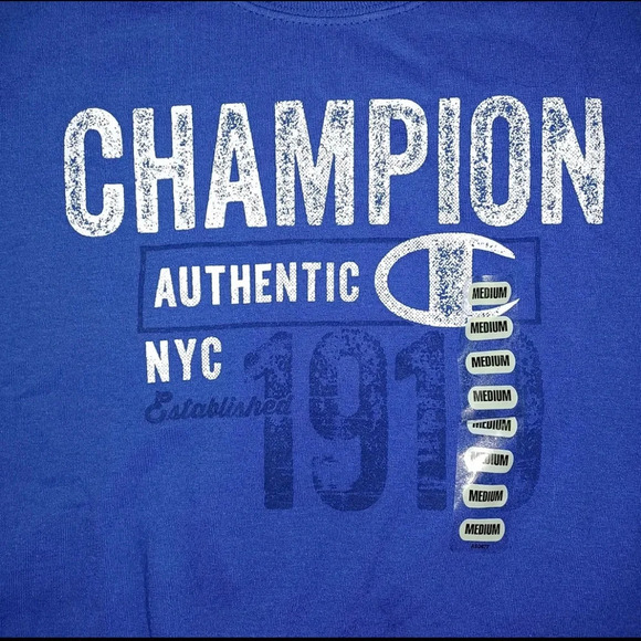 NWT Mens Champion Blue Authentic Athletic Apparel Tee Shirt size Medium. - Picture 3 of 6